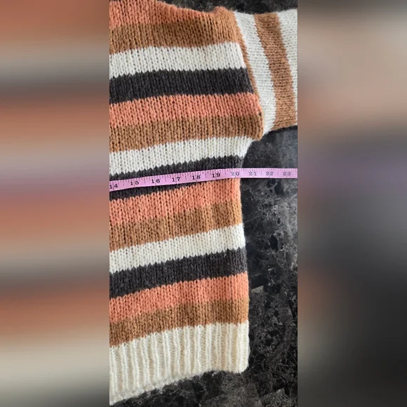 Madewell Balloon Sleeve Sweater ir Stripe Mix Women's Size XxS Wool Blend#84 - Picture 8 of 9